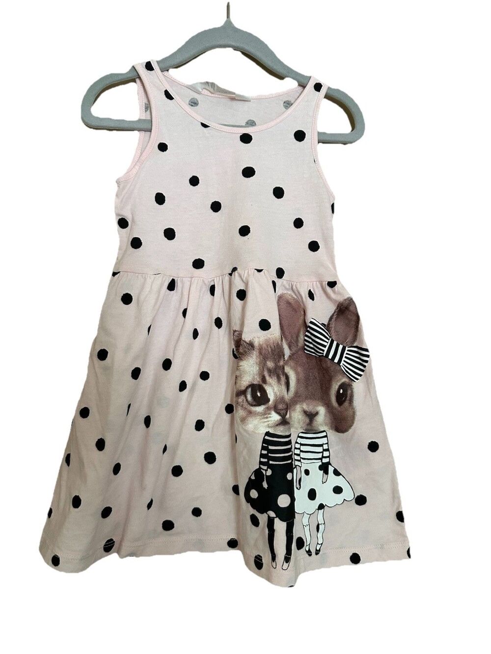 Girls H&M Kitten & Bunny Ballerina Summer Dress Sz 2-4 Years